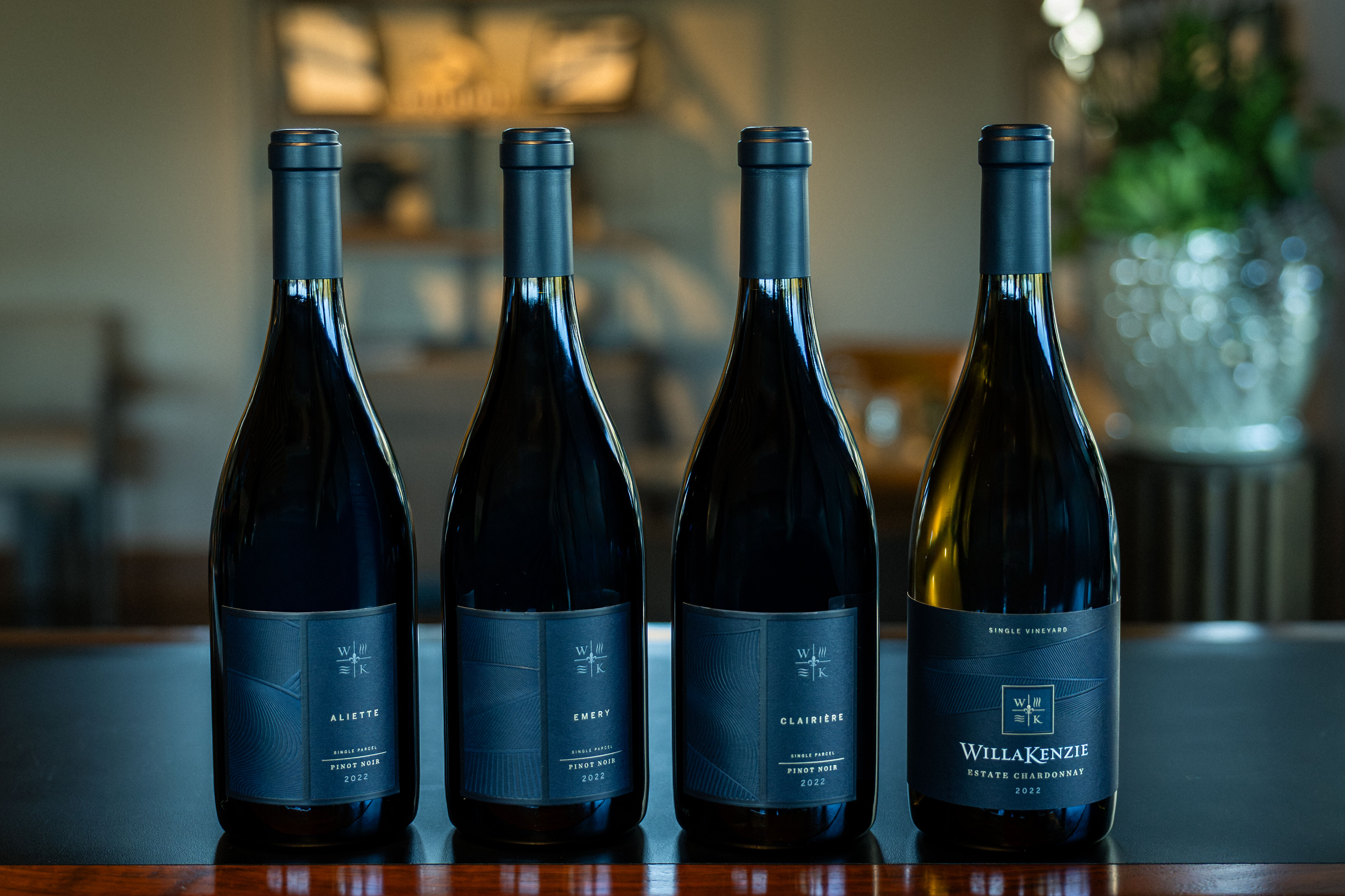 Four bottles of Willakenzie wine